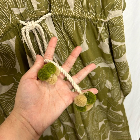 True Destinations Palm Print Belted Kaftan Swimsuit Dress Coverup - Picture 4 of 5